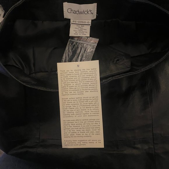 Chadwicks of Boston Black Leather Mini Skirt Womens 4P NWT - Picture 6 of 9